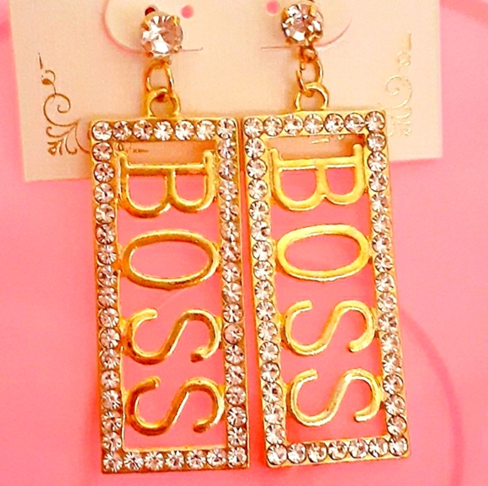💅Gold BOSS Earrings💋